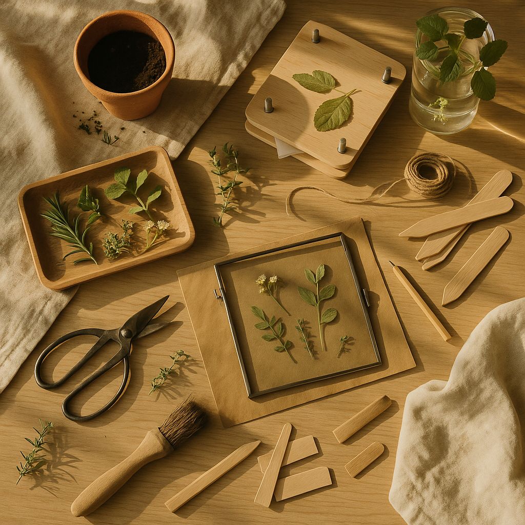 Finished handmade crafts displayed on a shelf
